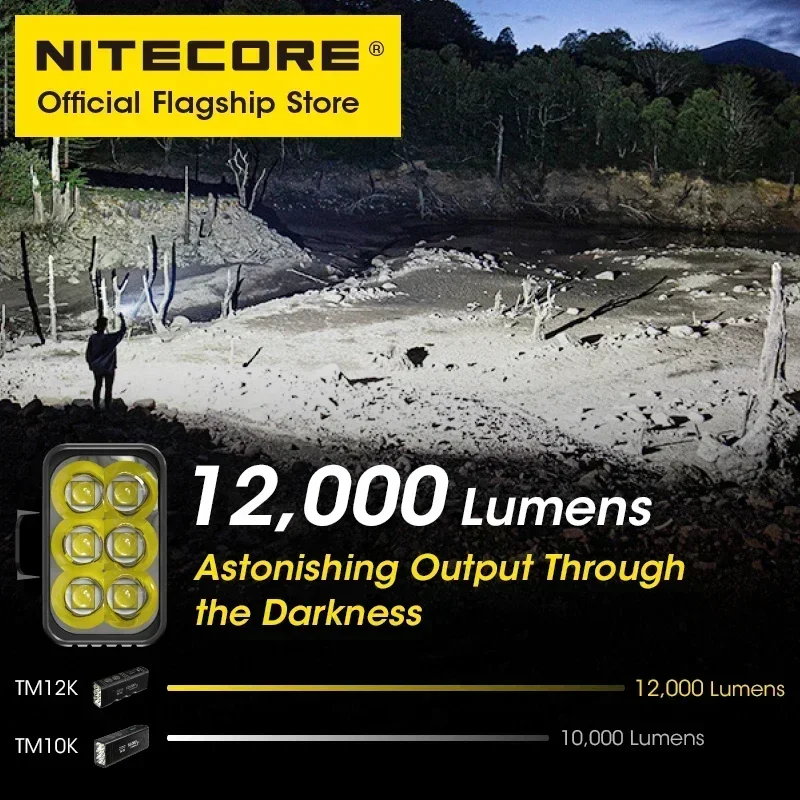 NITECORE TM12K светодиодный фонарик высокой мощности 6xCREE XHP50 3300LM перезаряжаемый