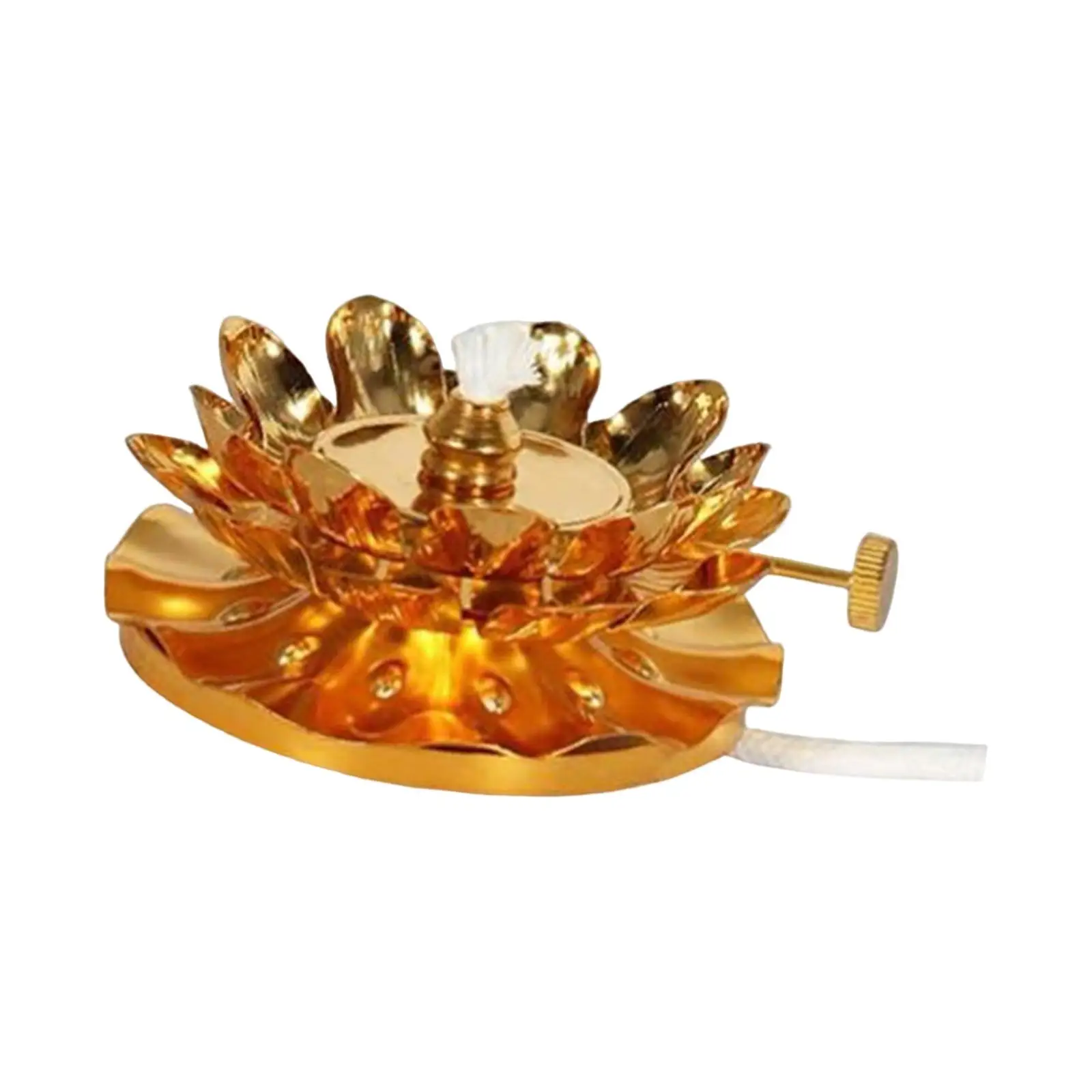 

Vintage Style Butter Lamp Wick Holder Without Wick Ornament Parts Flower for Tabletop