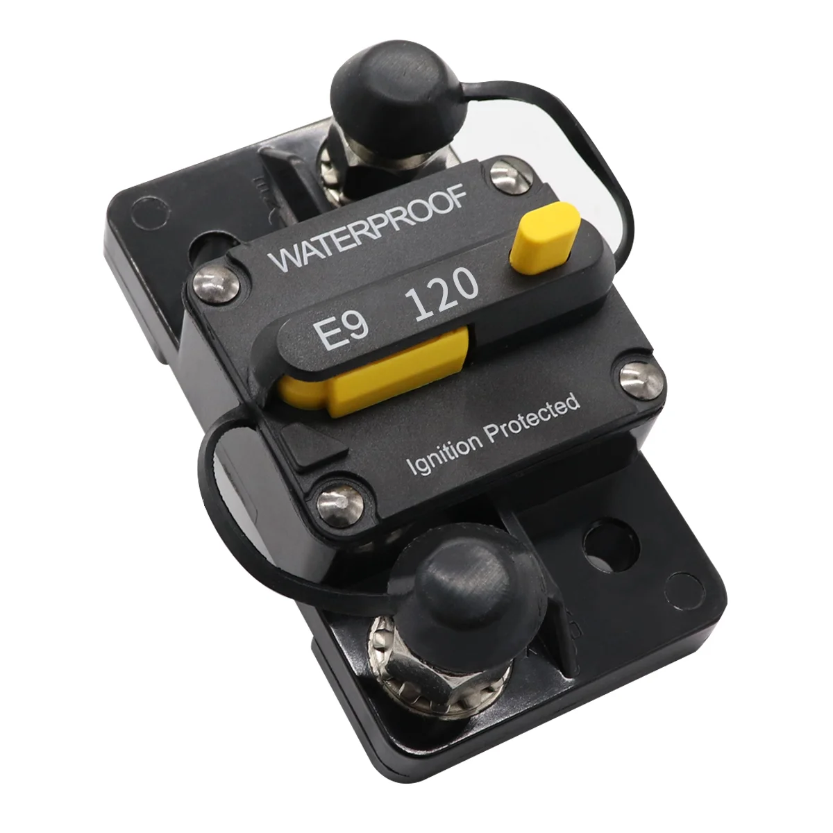 

48V Fuse Reset Car Auto 120A AMP Amplifier Circuit Breaker Dual Waterproof For Vehicles Ships Boat (Black)