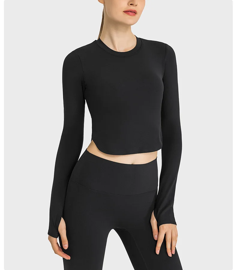 LuluTop Women Gym Sport Shirt Women's Long Sleeve Top Fitness Yoga Crop Top Sportswear Outdoor Leisure Jogging Womens Clothing