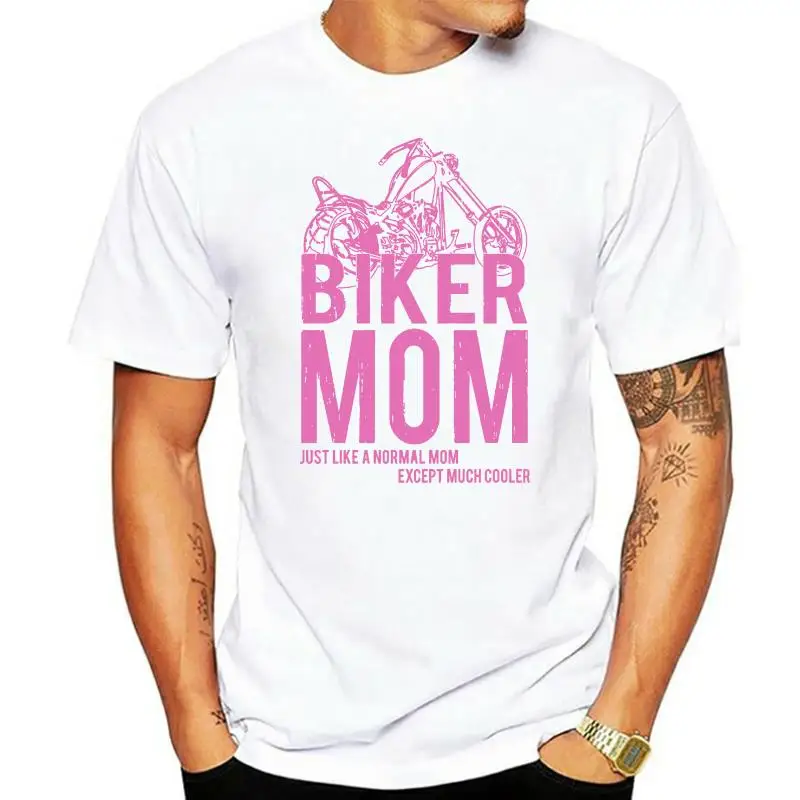 Men T Shirt Biker Mom Much Cooler Pink Women tshirt