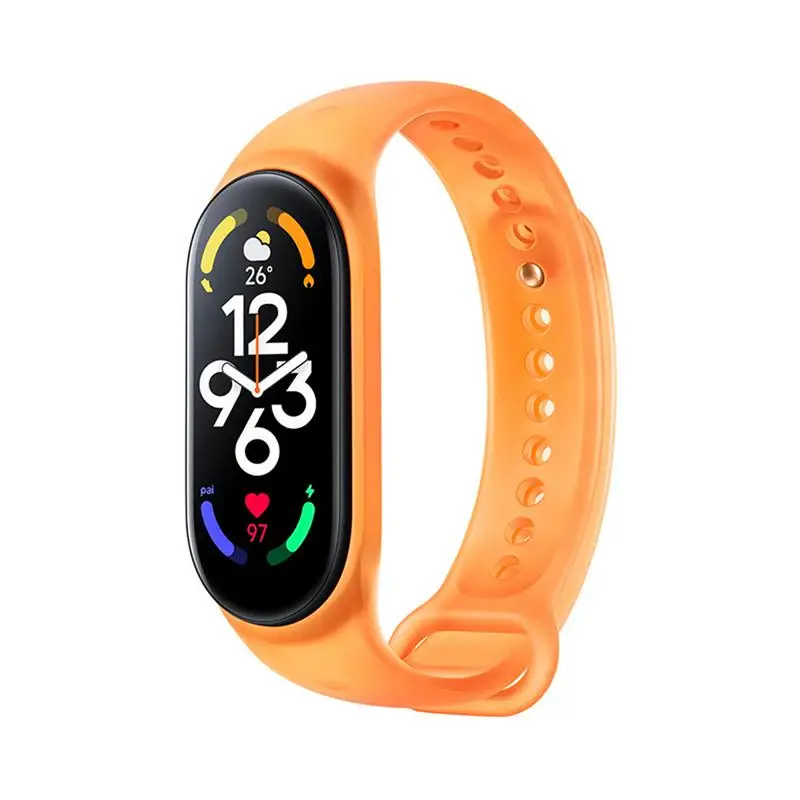 

Wristband For M-I Soft TPU Waterproof Bands Compatible With M-i Band 7/6/5 Sport Adjustable Wrist Strap For Women Men 2 Colors