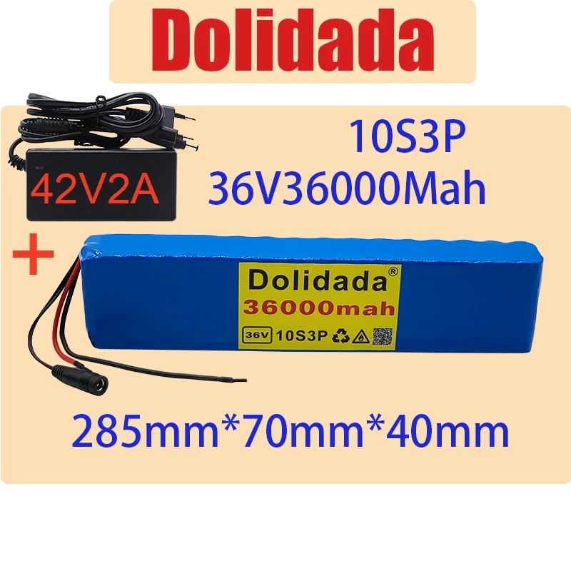 

New 10s3p 36V 36000mAh battery eBike battery pack ion battery 500W high power large capacity motorcycle scooter with charger