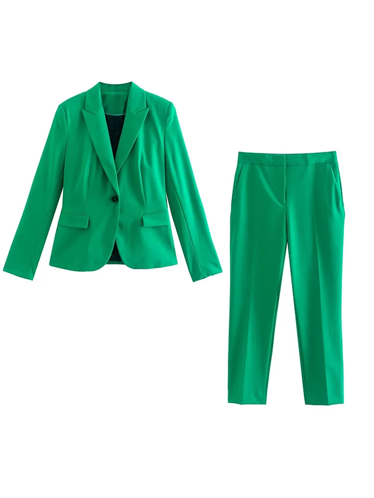 

BM&MD&ZA 2753991 Women 2022 New Fashion Single Button Cropped Blazer Coat Vintage Long Sleeve Female Outerwear Femme 2753/991