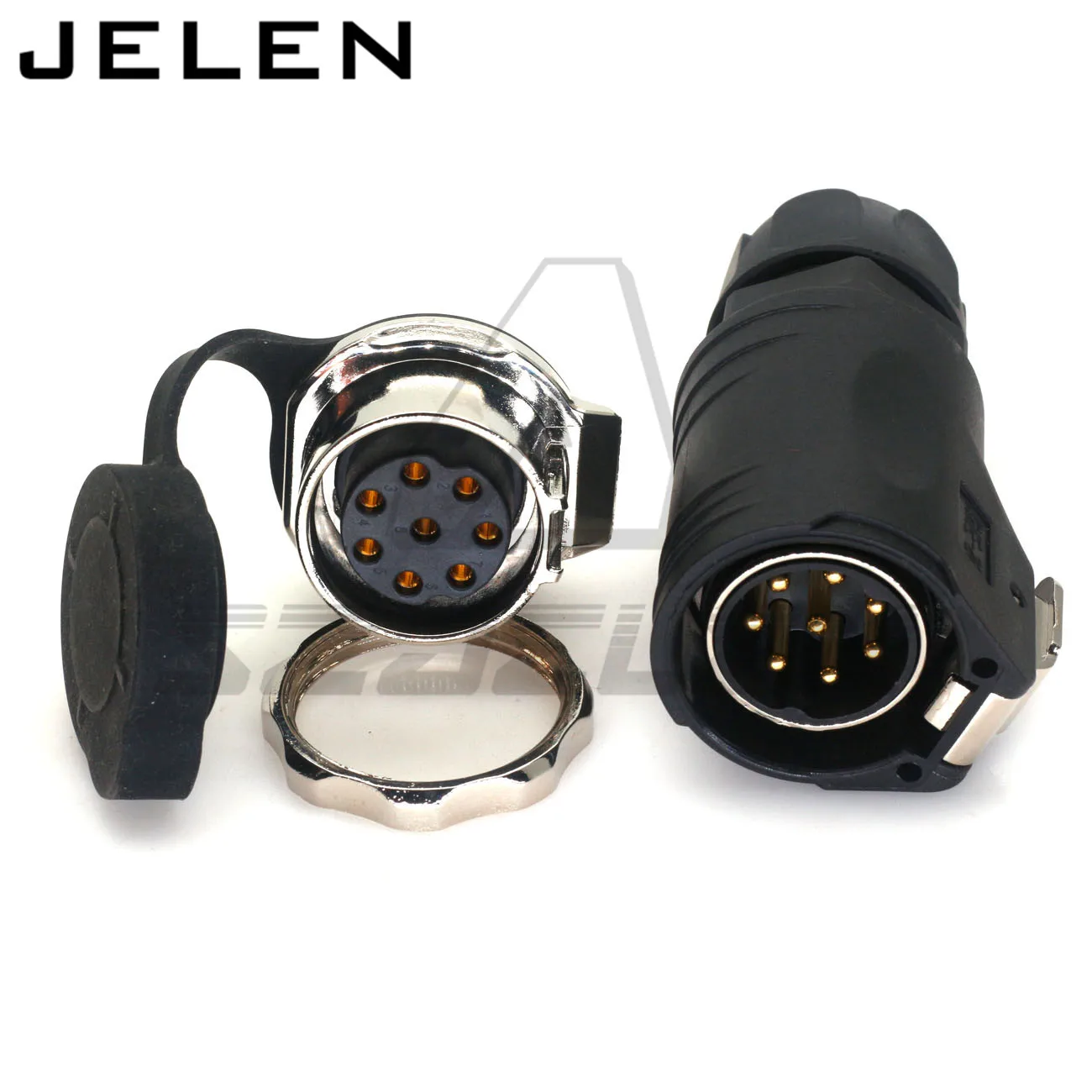 M28 8-контактный штекер и гнездо, водонепроницаемый разъем, 25 А, открытие 28 мм, Панельное крепление, штекер, гнездо IP67