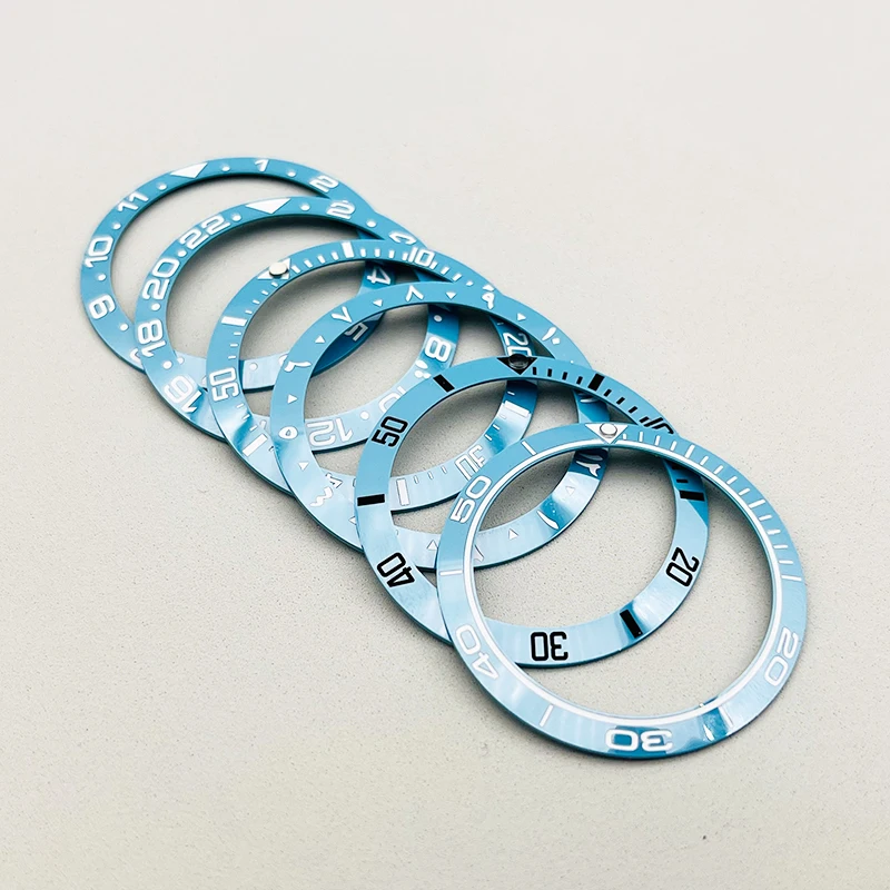 Bule 38mm Ceramic Sloped Bezel Insert Ring Inner Diameter 30.5mm Fits Men's Mechanical Watch Replacement Repair Parts