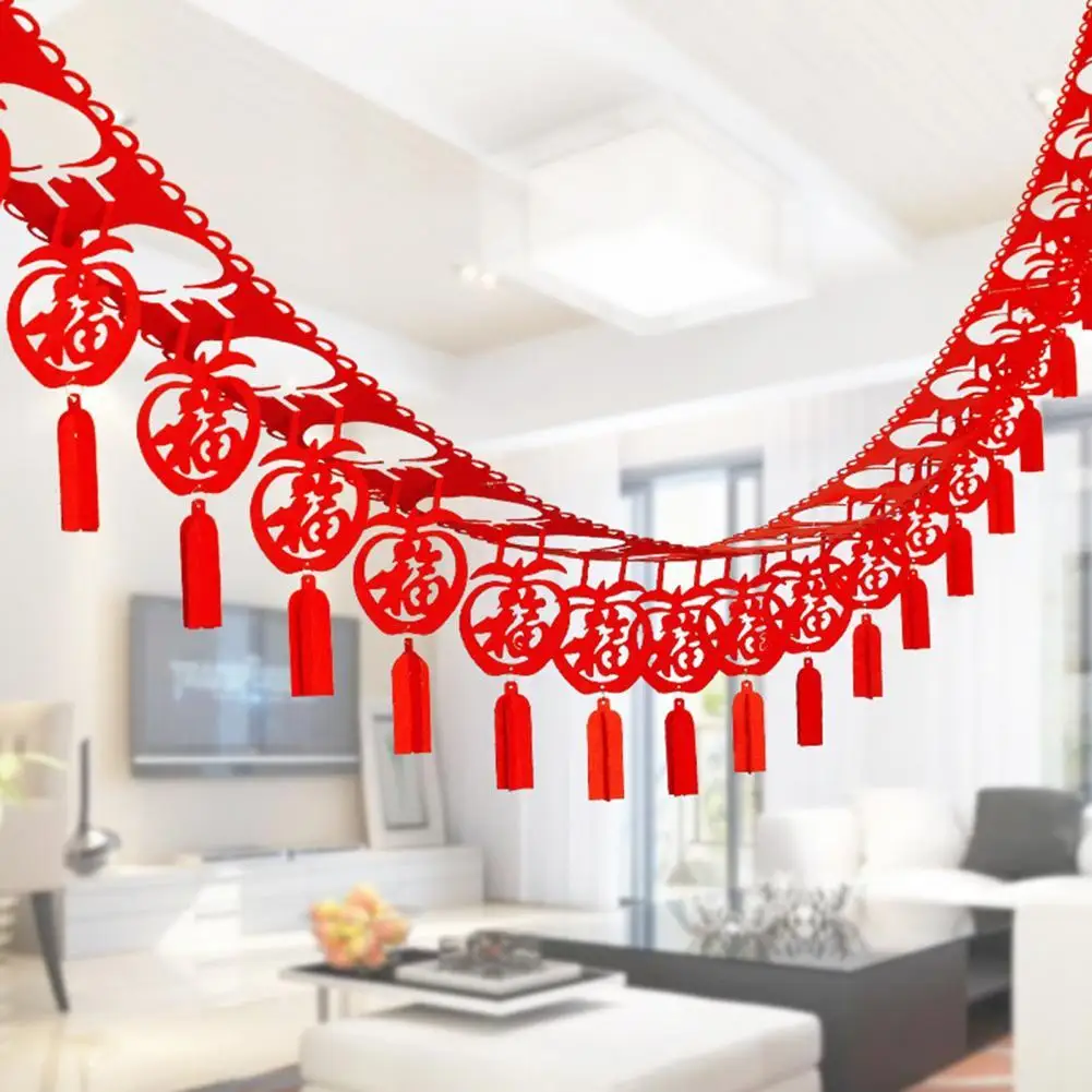 

5 стилей 1 Набор креативный Традиционный китайский новогодний флаг фетровый праздничный баннер с орнаментом для балкона