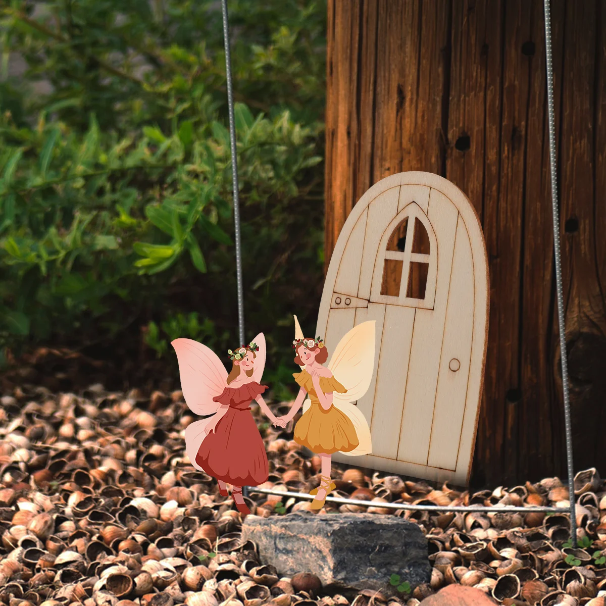 

Door Fairy Wooden Miniature Doorself Furniture Wood Decoration Unfinishedaccessories Unpainted Mini Diy Embellishments