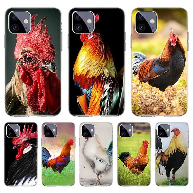 Чехол с большим петухом и курицей для Iphone 11 12 Pro Max 13 7 8 Plus XR XS X Mini 6 6S SE 2020 SE2 чехол