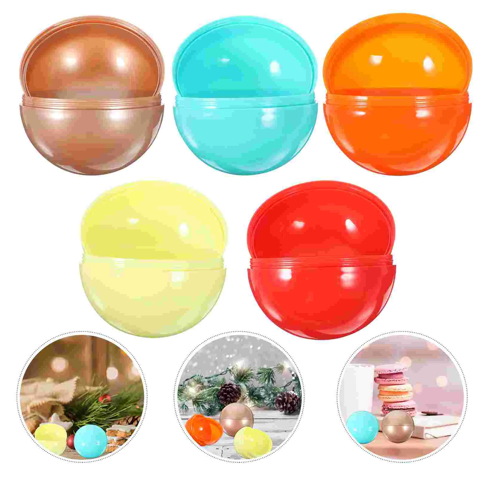 

5pcs Claw Machine Capsules Round Capsules Empty Balls Small Fillable Balls Containers