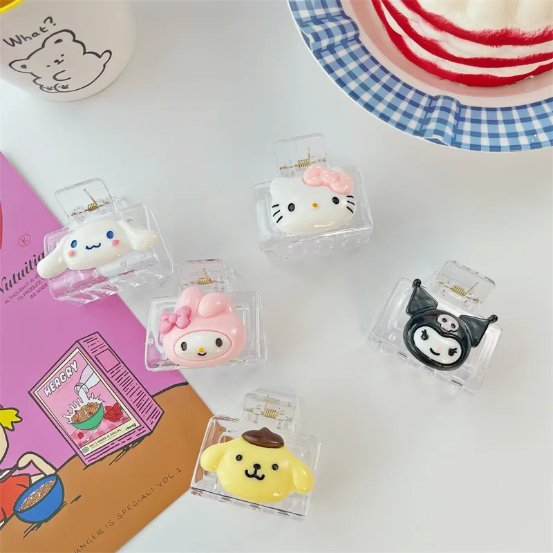 

Sanrio Kawaii заколки-невидимки Cinnamoroll Hellokitty Kuromi японский мультфильм девушка сердце захват зажим аксессуары для волос Симпатичные заколки для во...