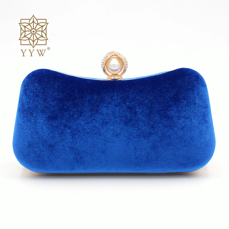 Kraliyet mavisi lüks tasarımcı çanta Cluthes kadınlar için kadife Glitter elmas taklidi akşam çantaları çanta debriyaj yeni zincir omuzdan askili çanta