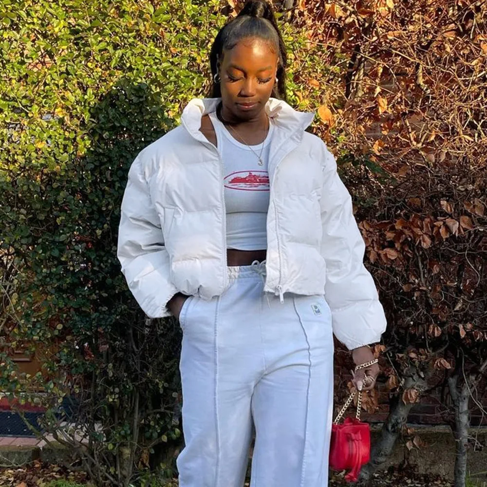 2022 Cotton Jacket Long Sleeve Warm Camouflage High Collar Personality Female Jacket Windproof Zipper Women's Clothing