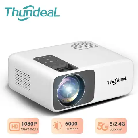 Проектор ThundeaL TD93Pro мультиэкранная версия, Full HD 1080P портативный 2K 4K, видео Wi-Fi проектор TD93 Pro домашний кинотеатр 3D-проектор для смартфона 1920x1080P ...