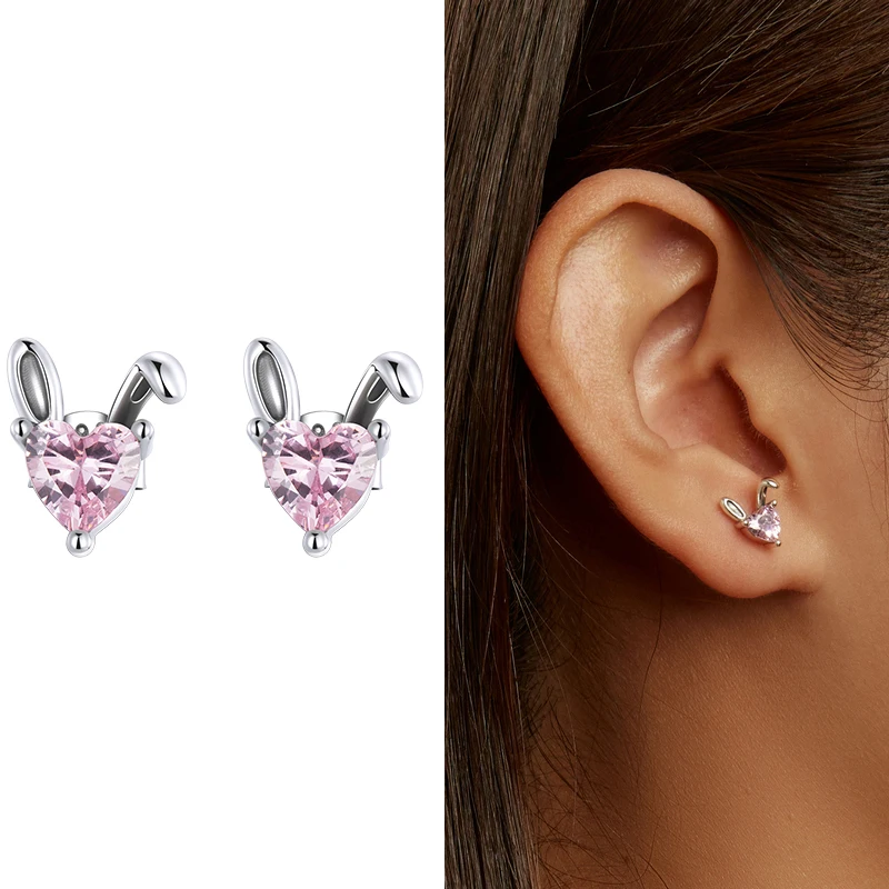 Женские серьги-гвоздики с фламинго из серебра 100% пробы | Украшения и аксессуары