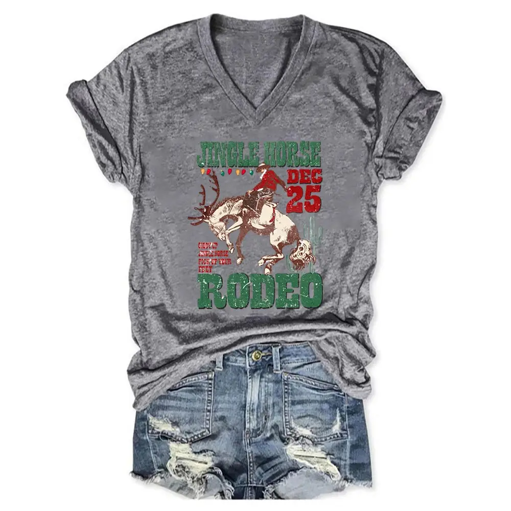 Футболка с коротким рукавом и V-образным вырезом