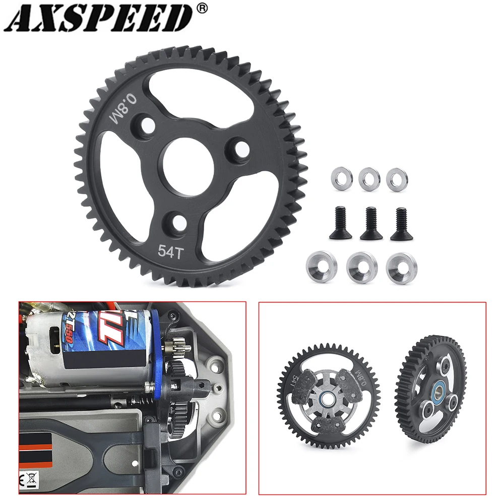 AXSPEED стальная шестерня 32P 0,8 M 54T шестерни двигателя для 1/10 вершины, Revo,E-Revo,Slash RC багги Грузовик обновленные детали