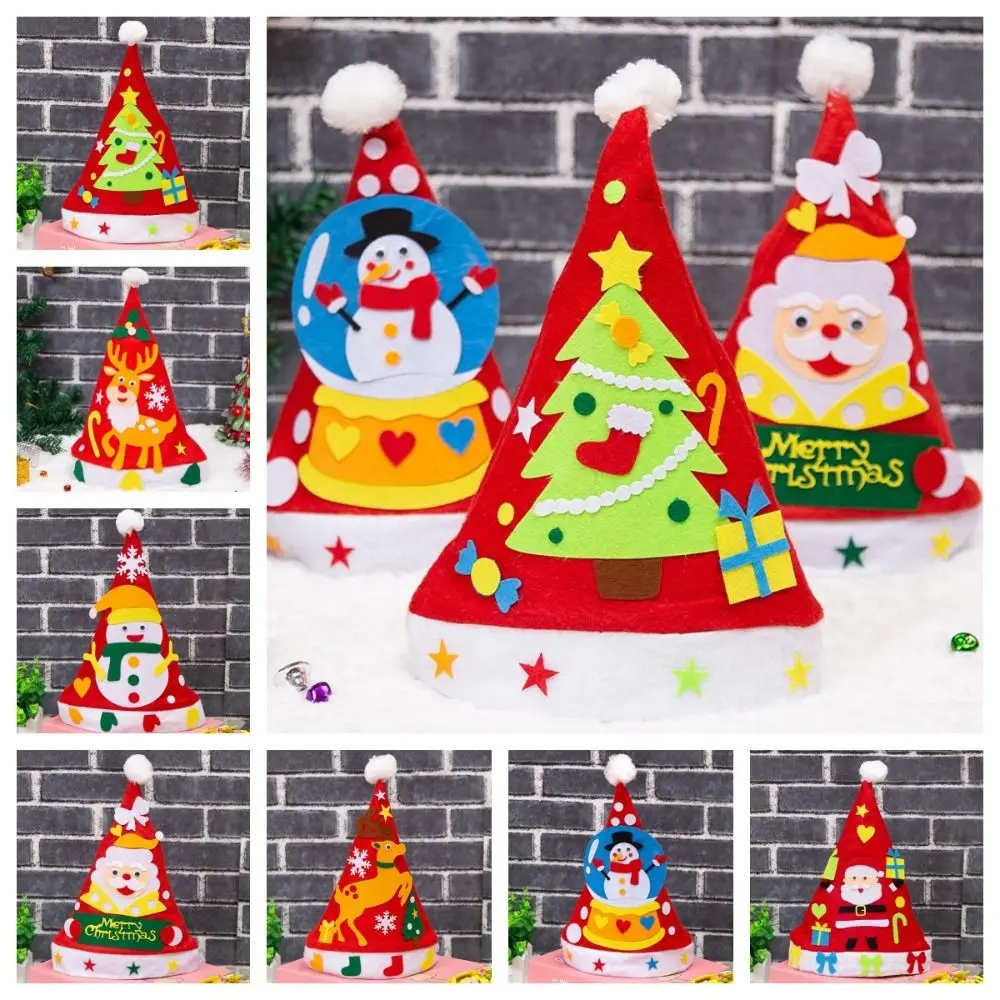 

Non-woven Fabric Handmade Santa Hat Santa Claus Elk DIY Christmas Hat Toy Christmas Tree Snowman Santa Claus Hat Christmas
