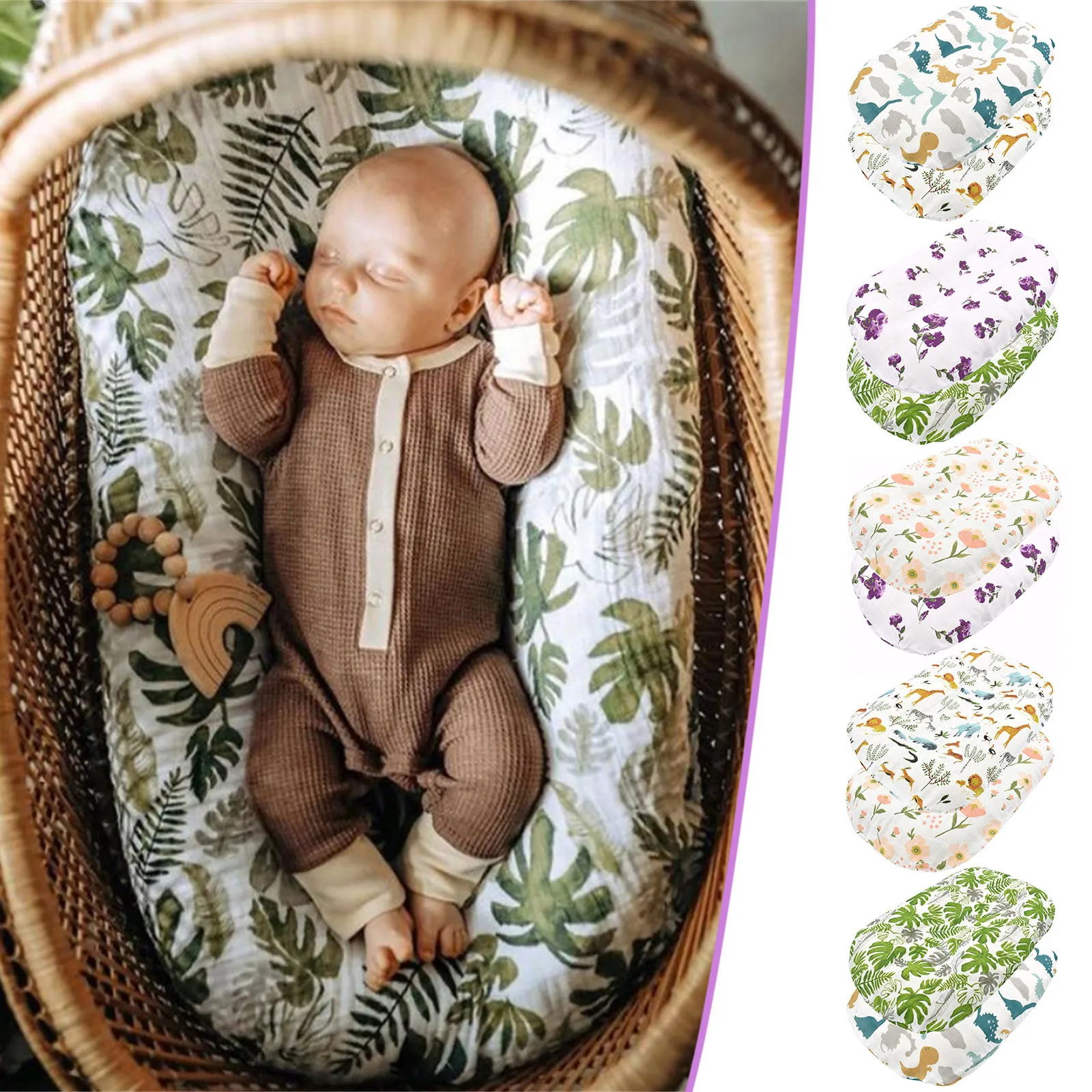 

Thick Play Mat Removable Slipcover 2 Pack For Newborn Lounger Cover Baby Muslin Dinosaur Floral Cotton Super Dad Gift Set