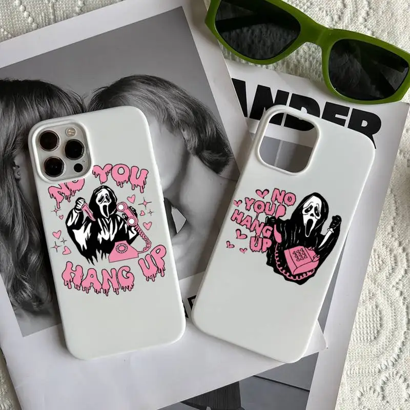 

Ghost Face Scream No You Hang Up Phone Case Candy Color for iPhone 14 11 12 13 mini pro X XS XR MAX Plus