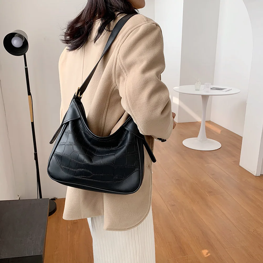 

Сумка через плечо из искусственной кожи, простая однотонная летняя дамская сумка на плечо, Женские Простые сумки-тоуты для женщин, тренд 2020