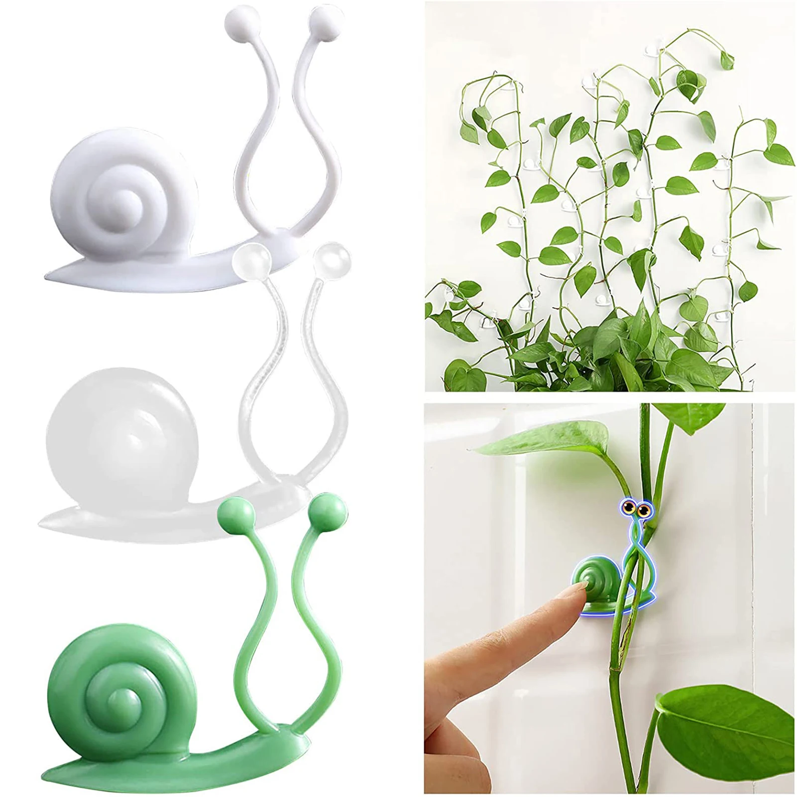 

10PCS Plant Climbing Wall Fixture Clips Self-Adhesive Invisible Snail Plant Climbing Wall Clamp Garden Vegetable Plant Supportor