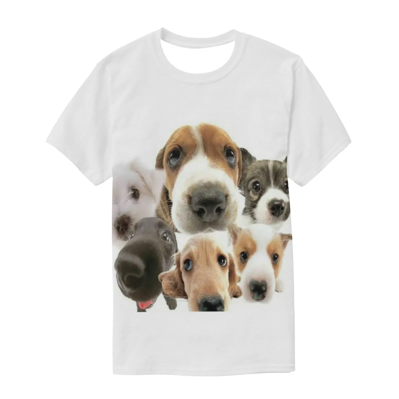 

2022 Summer 3D Printing Cats and Dogs Casual Fashion Short-sleeved Men's T-shirt Youth Oversized T Sports Loose Couple Version