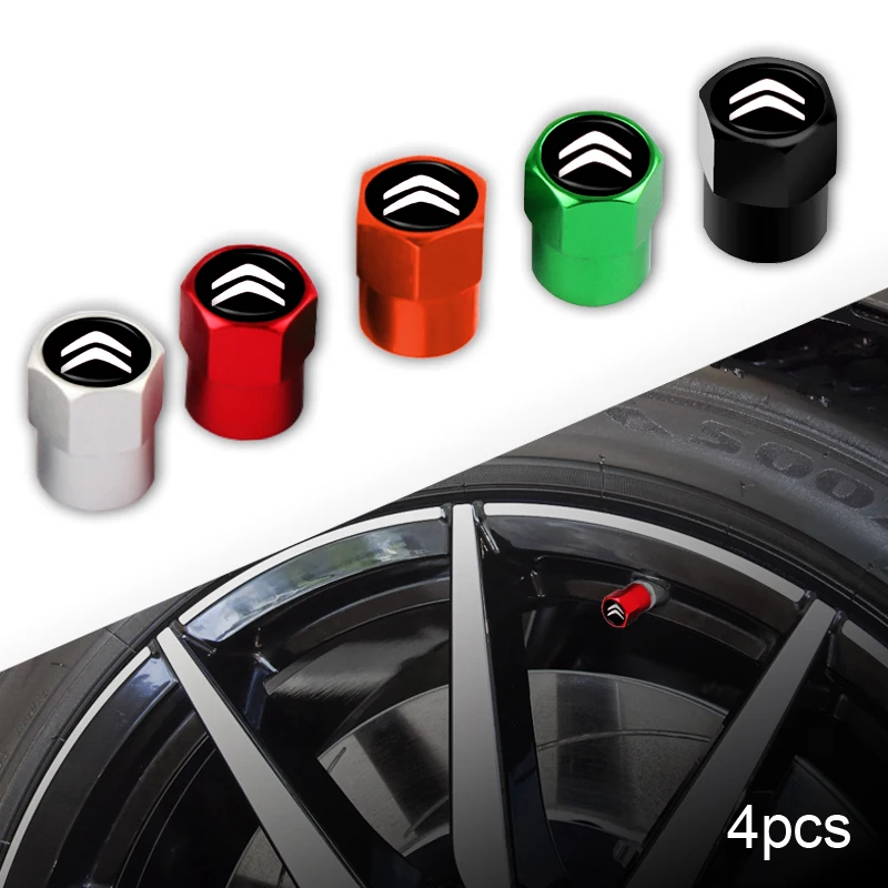 

4Pcs Car Tire Valve Caps Wheel Stem Covers Car Styling Accessories For Citroen C1 C2 C3 C4 C5 C6 C8 C4L DS3 DS4 DS5 LS DS6 Grand