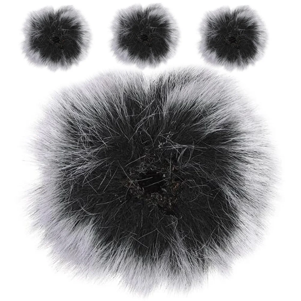 

4 Pcs Microphone Noise Shield Furry Windscreen Wireless Lapel Cover Mini Protector Telephone