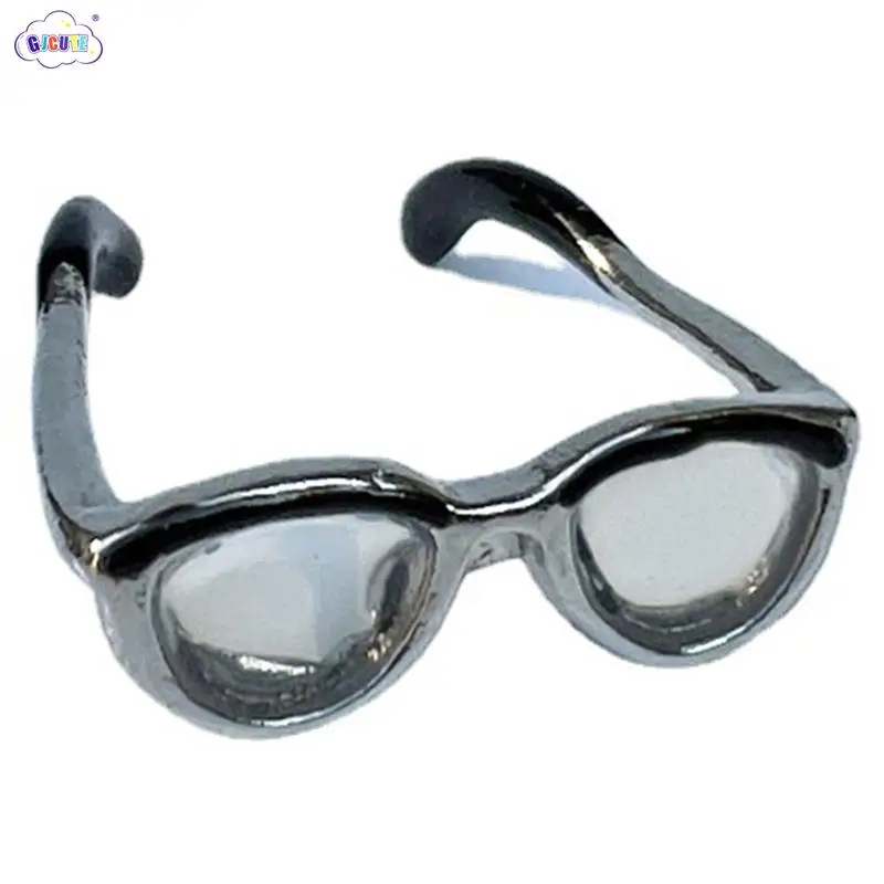 

1:12 Dollhouse Retro Glasses Fashion Miniature Metal Doll Glasses With Lenses Glasses Decorative Accessories Model