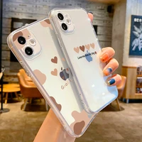 heart pattern phone cases for iphone 11 12 pro max 6 6s 7 8 plus x xs xr 12 13 mini se 2020 soft back cover protect transpare