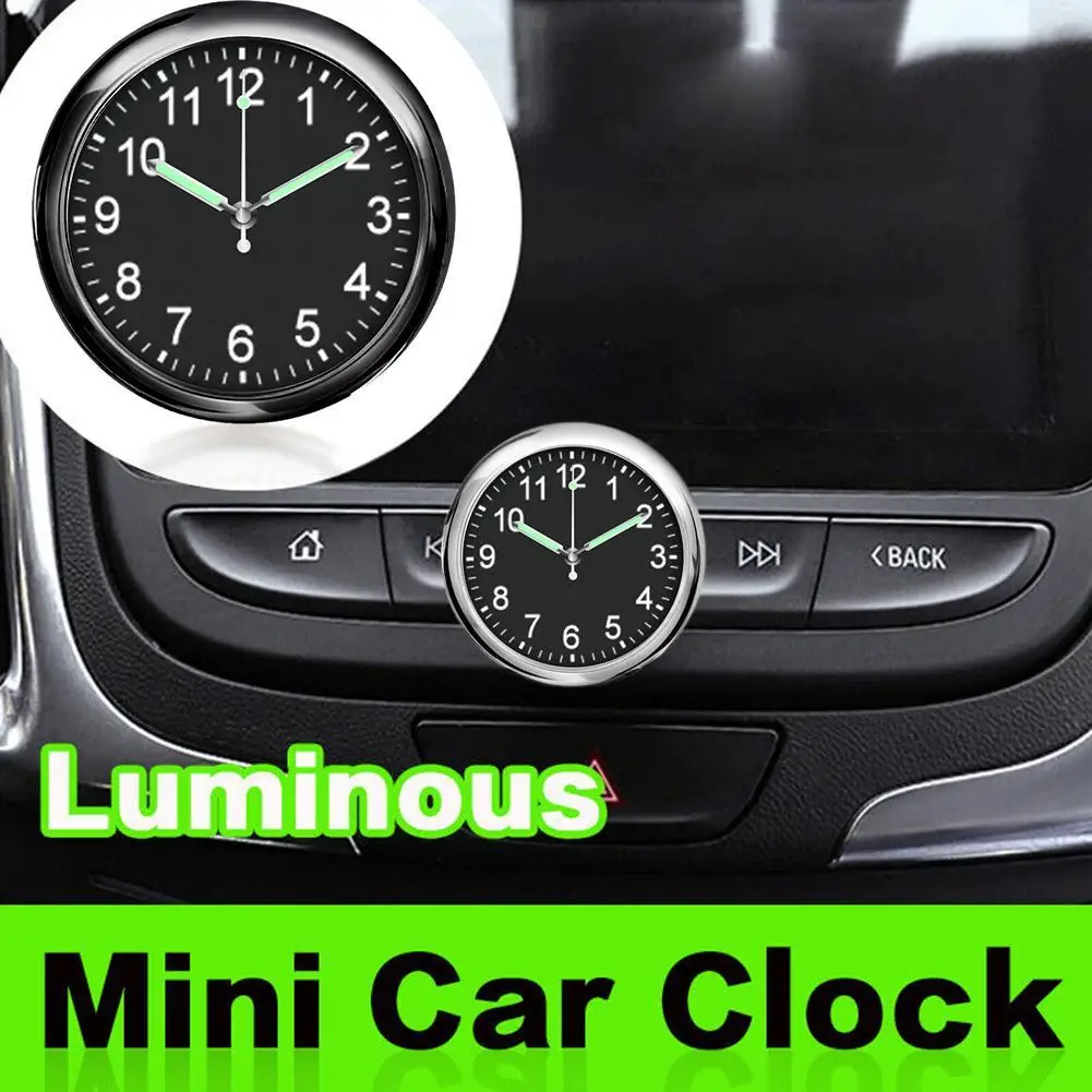 

Mini Fashion Luminous Car Clock On Digital Watch Automobiles Internal Stick Mechanics Quartz Clocks Auto Ornament Accessories