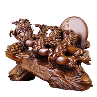 drop shipping chinese traditional fengshui poly resin eight horses success willing table top statues for home office