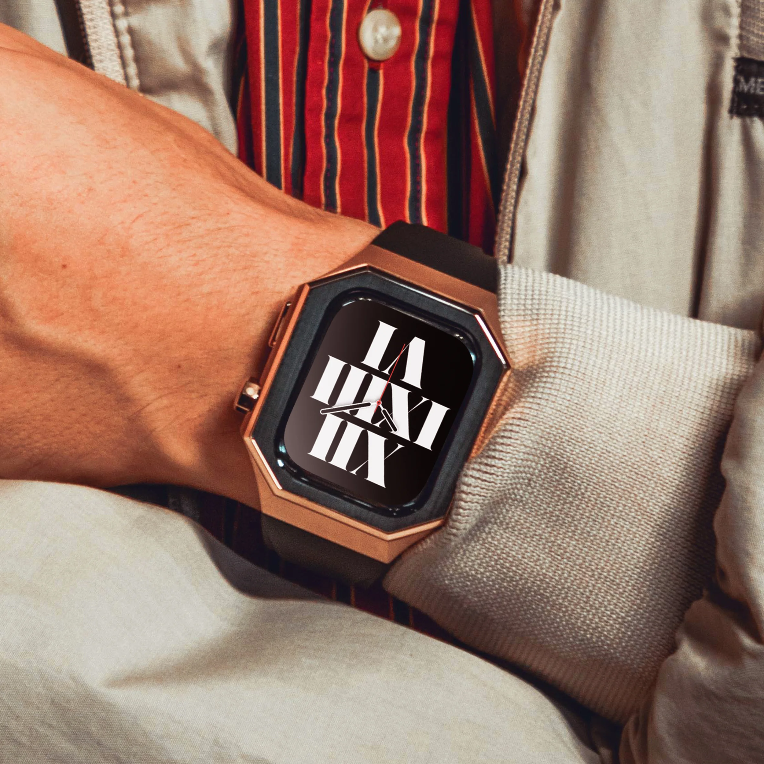 Latest Stainless Steel Case Strap for Apple Watch 7 6 5 SE 4 Rubber Band for Series Iwatch 45mm 44mm Modification Kit Diy Set