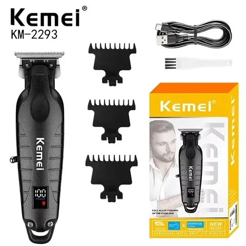 Kemei KM-2293 черная мужская машинка для стрижки волос