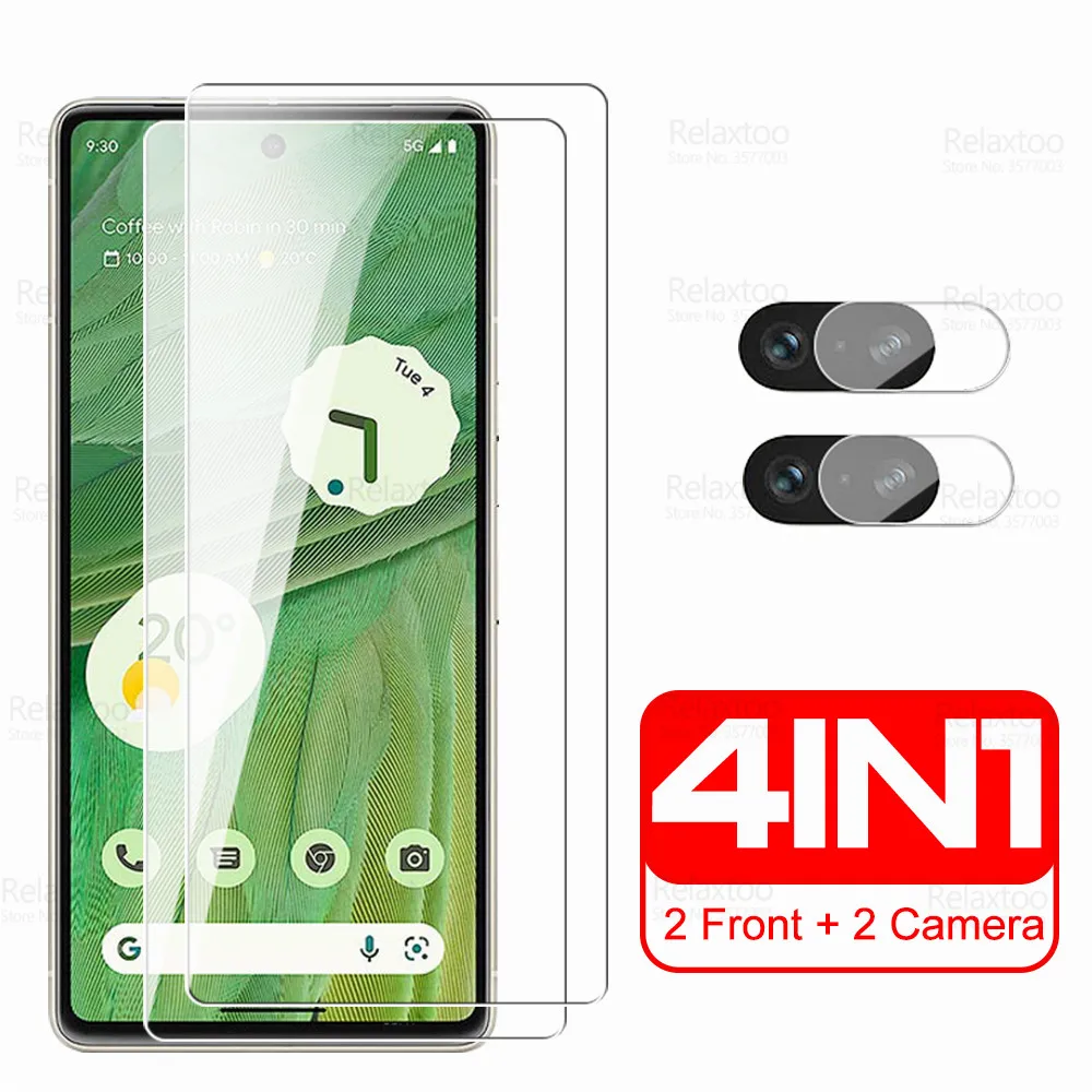 

4in 1 камера закаленное стекло для Google Pixel 7 защитное стекло Googl Googe Pixel7 5G 6,3 "2022 Защитная пленка для экрана