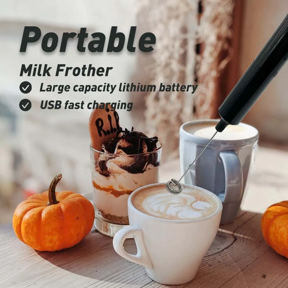 

Ручной Электрический вспениватель молока, пенообразователь, взбиватель яиц, USB Перезаряжаемый блендер для кофе, венчик, миксер