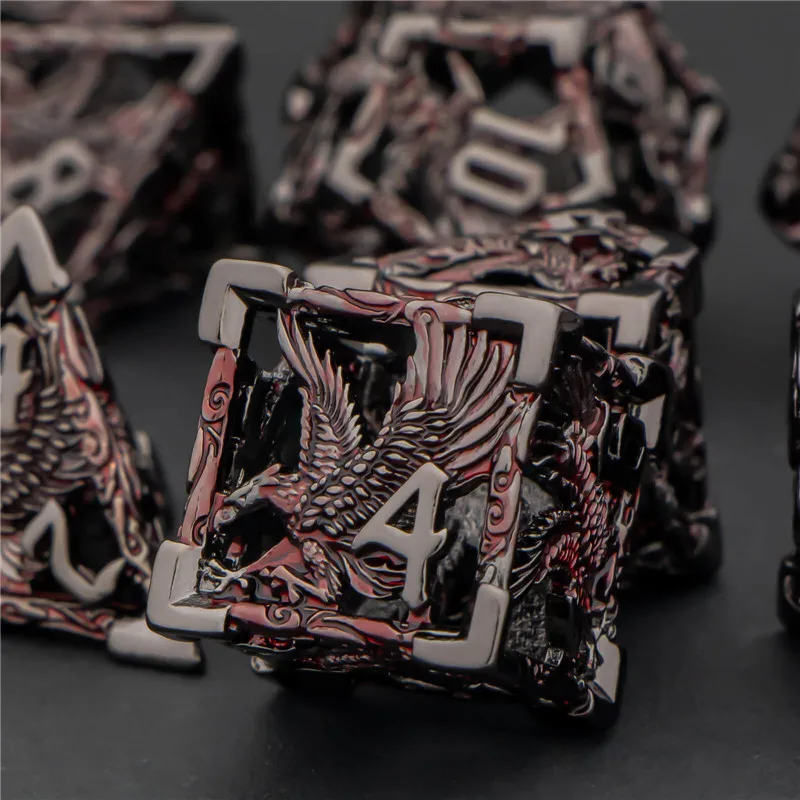 

KERWELLI DND Hollow Metal Dice Set, Dungeon and Dragon Dice Set, Polyhedra Dice Set, D&d Dice Set for Role Playing, D and D Dice