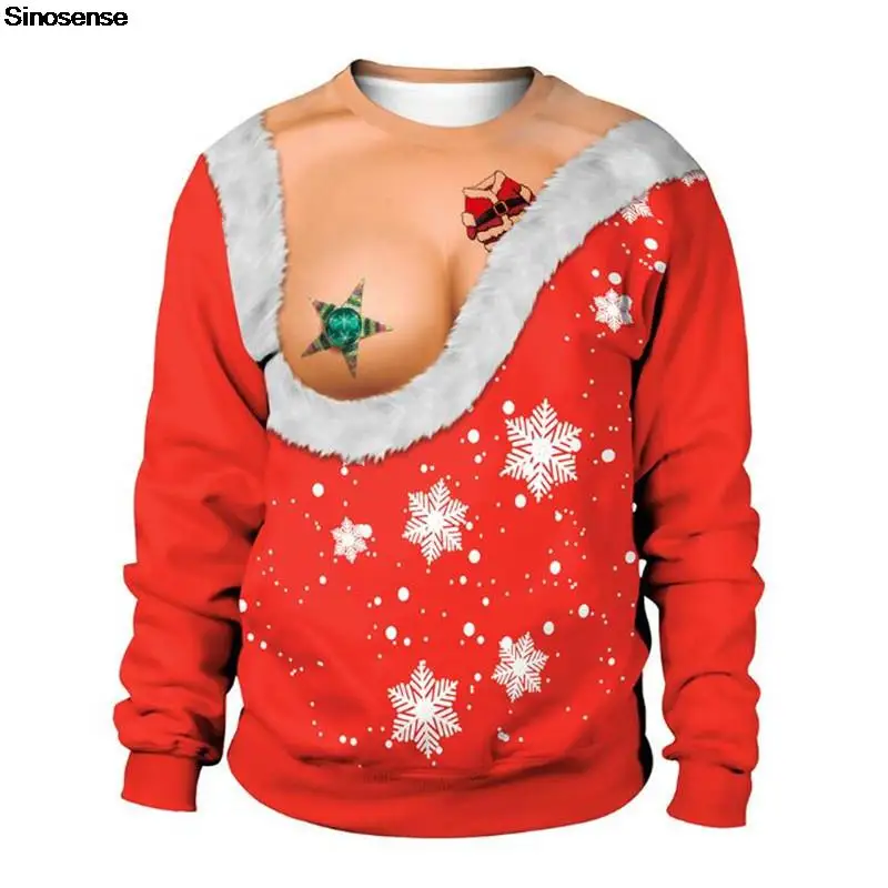 

Свитер Рождественский с 3D рисунком снежинок и ёлки для мужчин и женщин