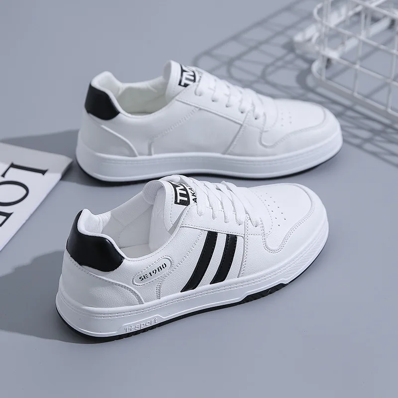 New Women Sneakers Casual Vulcanized Shoes White Leather Walking Platform Flats Shoes Woman Sport Shoes Zapatillas De Mujer