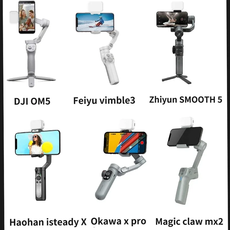 Фото Магнитный светодиодный осветитель для DJI Osmo Mobile 6/OM5/4/SE/Zhiyun SMOOTH4/5/Feiyu Vimble 3 и других аксессуаров для ручных стабилизаторов. №2