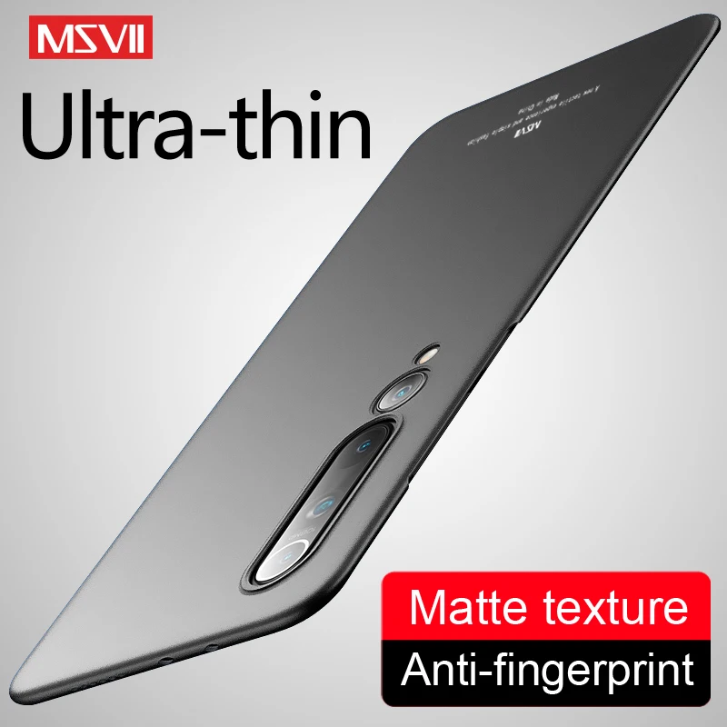 Mi9 Case MSVII Slim Matte Hard PC Cover For Xiaomi Mi8 Mi10 Mi10T Mi9T Pro Xiomi Mi 9 SE 8 9T 10 10T Note 10 Lite Phone Cases