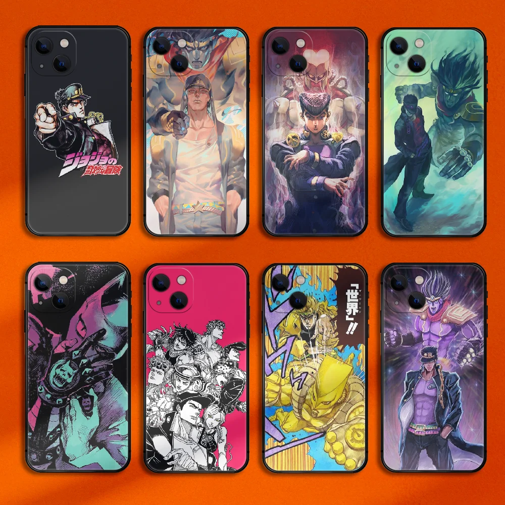

JoJos Bizarre Adventure Phone Case Cover For Iphone 6 6S 7 8 11 12 13 14 Se 2020 X Xs Xr Pro Max Plus Mini TPU Soft Black
