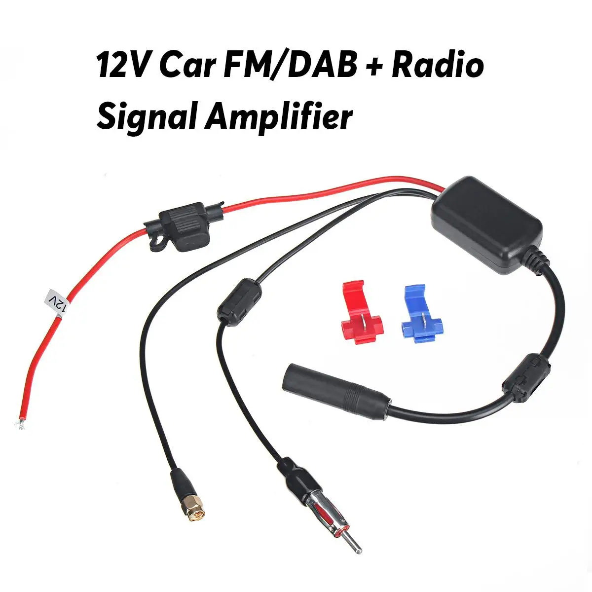

Universal DAB+ FM Car Antenna Aerial Splitter Cable Digital Radio Signal Amplifier Antenna Signal Booster 88-108MHz