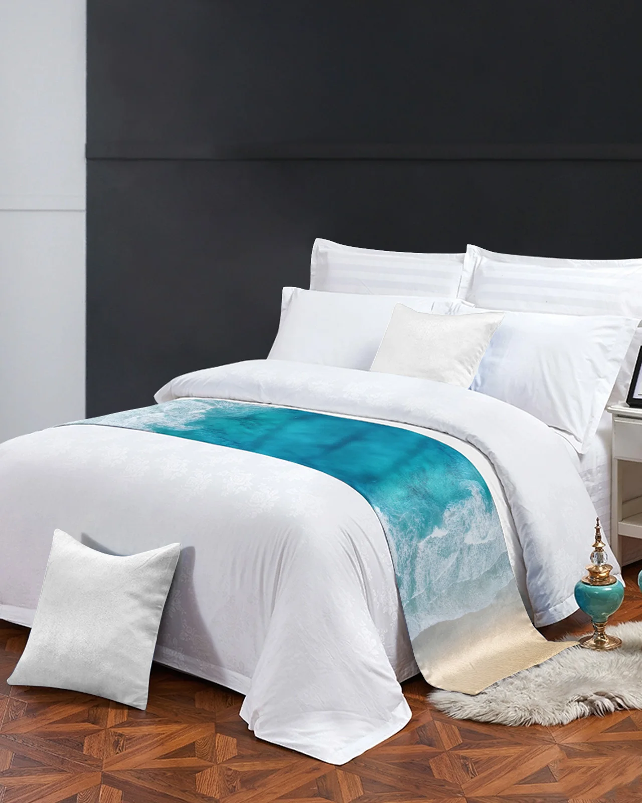 Мягкое пляжное полотенце для кровати с постепенными волнами