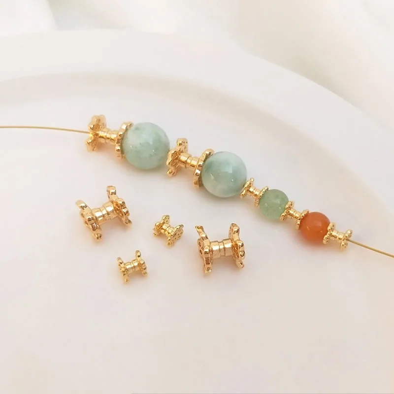 

5mm 9mm Gold Plated Double Sided Receptacle Spacer Beads Caps Charms Bead Cups For Jewelry Making Accessories