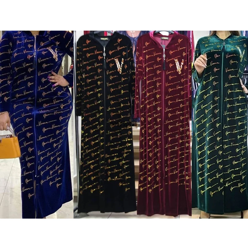 Бархатная африканская женская одежда осень/зима 2021 Африканская Одежда