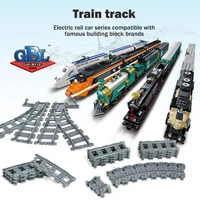 original kazi assembled 100pcs train straight and curved track childrens building block accessories set toy gift
