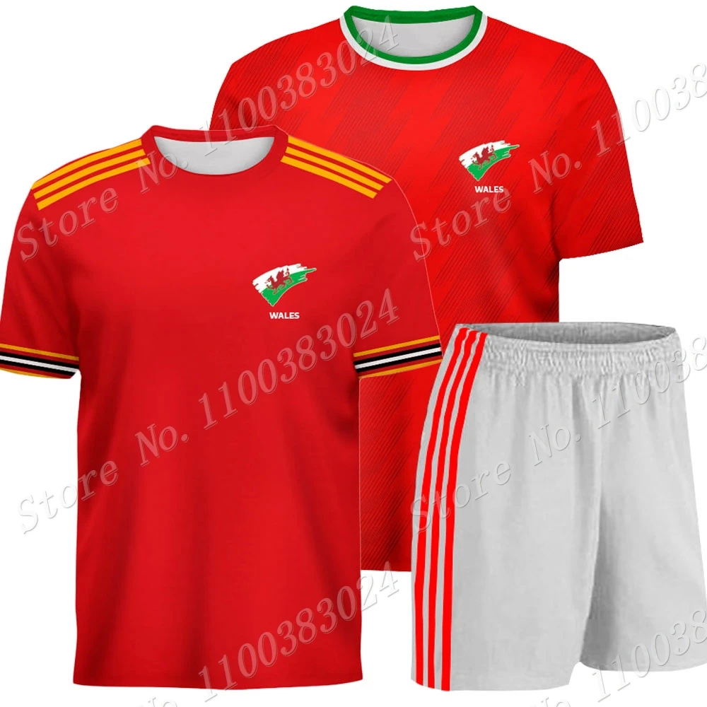 

2023 Wales Fotball National Jersey team Fans T Shirts Mens Shorts Red Running Streetwear White Red Casual Training Suit Clothe