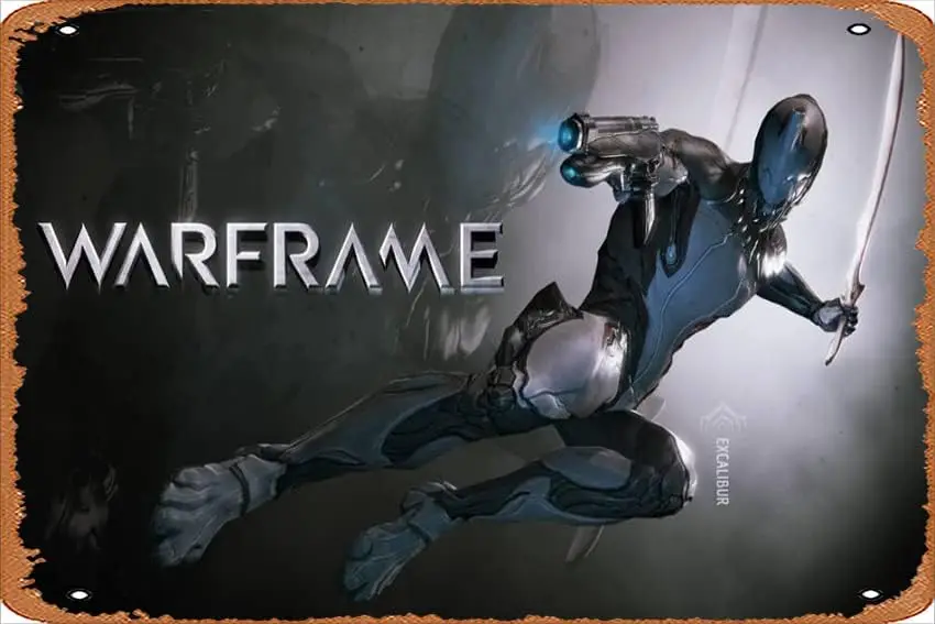 Игровой постер FoRes Warframe Excalibur 8x12 дюймов — ретро-винтажная металлическая жестяная